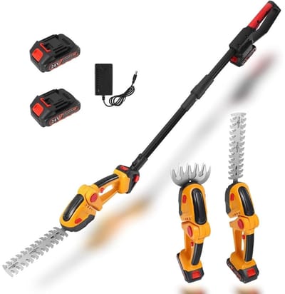 Telescopische Snoeischaar - Mini Kettingzaag - Heggenschaar - Takkenschaar - Takkenzaag - Elektrische Snoeizaag met Accu - Oranje