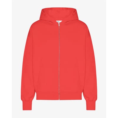 Oversized hoodie met volledige rits Colorful Standard Organic Red Tangerine