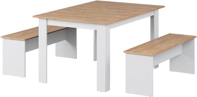 Vicco Sentio Hoekbankenset – 137.6 x 92.8 cm met 2 banken Eik wit/goud