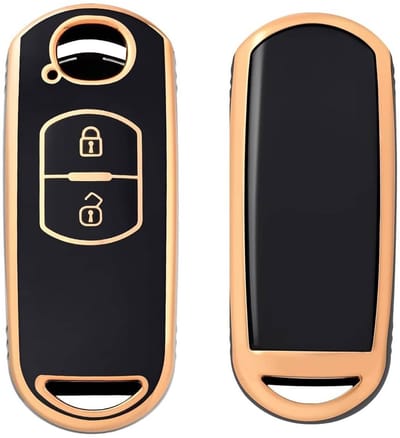 Autosleutel Hoesje geschikt voor Mazda - Sleutelcover - TPU Cover Sleutelhoes - Accessoires - goud