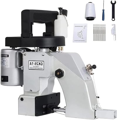 Elektrische Naaimachine - Zaksluitmachine Handmatig - Zakken Sluiten - 90W Krachtige Motor - 6.5mm Steekafstand - Grijs