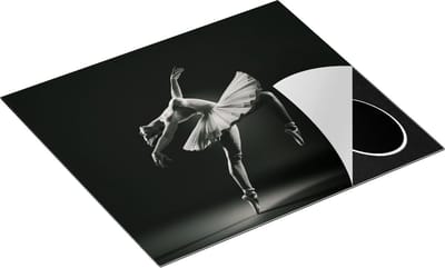 Chefcare Inductie Beschermer Ballerina op Haar Tenen - Ballet - Zwart Wit - 60x50 cm - Afdekplaat Inductie - Kookplaat Beschermer - Inductie Mat