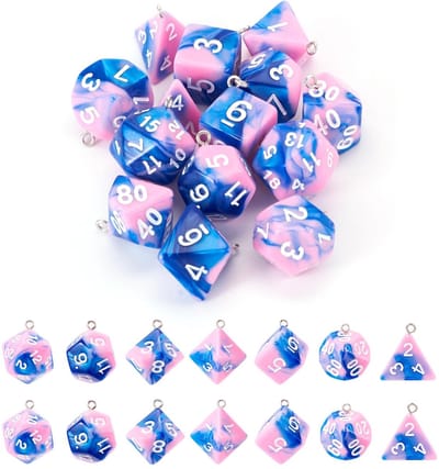Dailygoody - Lucky Dice Charms - D20 Dobbelstenen Hangers - Creatief Sieraden Maken - Transparante Rookkleuren - Perfect voor DIY Projecten - 14