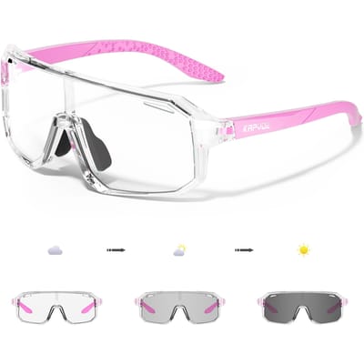 KAPVOE Kinder Fietsbril UV400 Fotochrome Zonnebril voor MTB Racefiets Buitensporten Hardloop Brillen No accessories