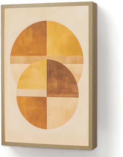 Wandlamp 40x60 cm - Oplaadbaar - Cirkels - Geel - Minimalistisch - Wandlampen binnen woonkamer - Slaapkamer lamp - Decoratieve nachtlamp - Vloerlamp draadloos