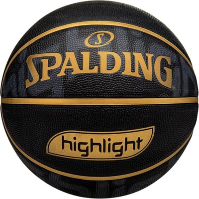 Outdoor Basketbal Maat 7 (29.5") - Duurzaam Zwart/Goud Rubber voor Straat en Park