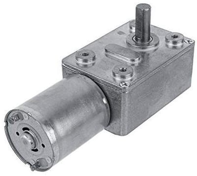 Slakkentransmissie Motor - DC Motor Tandwielmotor - Automatisering Aansturen - Volledig Metalen Aandrijving - 40 RPM - Zilver