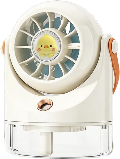 Tafelventilator met spray - usb oplaadbaar - 3 standen - stille waternevel voor bureau, slaapkamer, reizen en warme dagen - wit