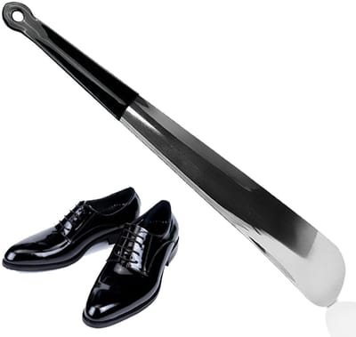 Dailygoods- Schoenlepel 30 cm - Lange/schoenlepel metaal - Ergonomische vorm - Roestvrij staal - Geschikt voor alle leeftijden - Comfortabel en praktisch - Shoehorn
