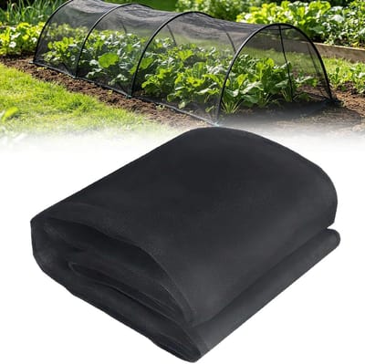 Thijox - 6m x 2,4m Muggennet voor Buiten - Fijnmazig Groentebeschermingsnet - Cultuurbeschermingsnet voor Planten, Groenten, Fruit, Bloemen - Zwart Po