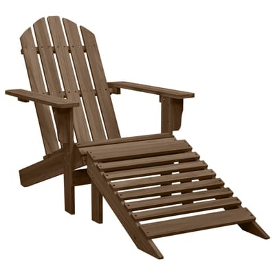 vidaXL - Tuinstoel - met - voetenbank - hout - bruin