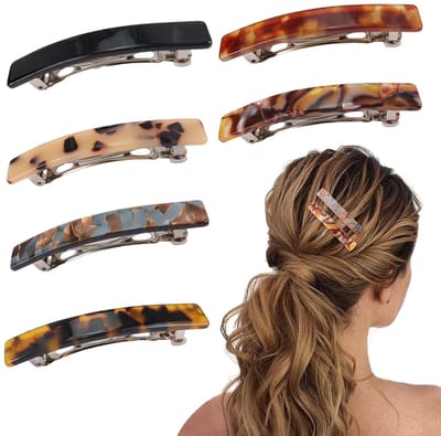 Haarclipset voor dames - 6-delig - Ca. 7,5 cm lang - Geschikt voor alle haartypes, dik, dun, lang of kort - Gemakkelijk in gebruik - 6 stijlen - Stijlvol en veelzijdig