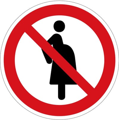 Geen zwangere vrouwen verbodsbord - P042 | gecoat dibond materiaal | 10 cm