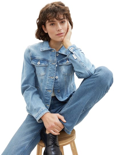 Tom Tailor - Jeansjasje van gerecycled katoen - Maat XXL - Light Stone Blue Denim