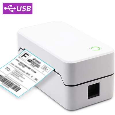 80 mm USB verzendlabelprinter met automatische snijder Desktop direct thermisch afdrukken Bekabelde verbinding EU-2