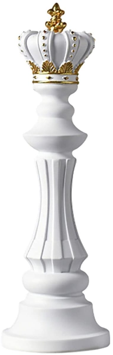 Dailygoods- Schaaksculptuur Hars - Schaakstukken - Decoratie - Ambachtelijke Inrichting - Individuele Verzameling - Witte Koning - Schaakstuk