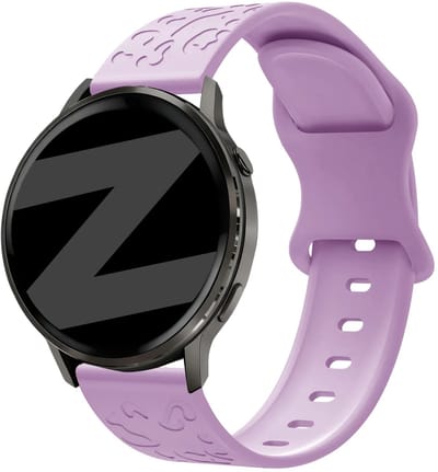 Bandz Siliconen 'Flowers' bandje geschikt voor Garmin Vivoactive 4s / Vivomove 3s / Venu 4 - 41mm / Venu 3s / Venu 2s / Forerunner 265s / Forerunner 255s - Lichtpaars