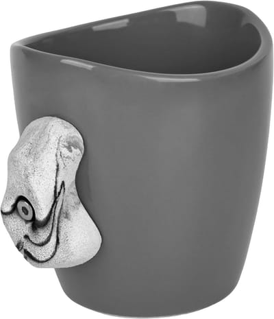 Klimmok Boulderen - Mok met greep - Drankjes serveren - Uniek klimgreep design - 520 ml - Mat wit grijsblauw