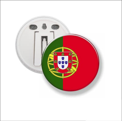 Button Met Clip 58 MM - Vlag Portugal