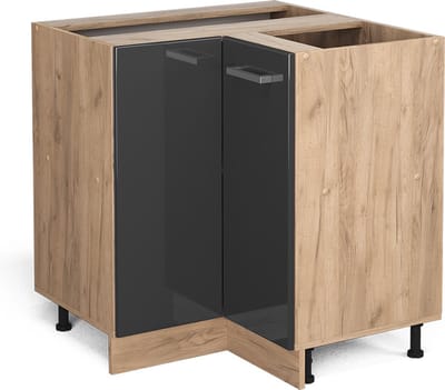 Vicco R-Line Hoekkast – 75.6 cm zonder werkblad Antraciet Hoogglans