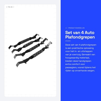 Dailygoods- Handgreep 4 Stuks - Plafondgreep - Autoaccessoires - Hoogwaardig ABS/Oxford - Eenvoudig te installeren - Verhoogt comfort en veiligheid
