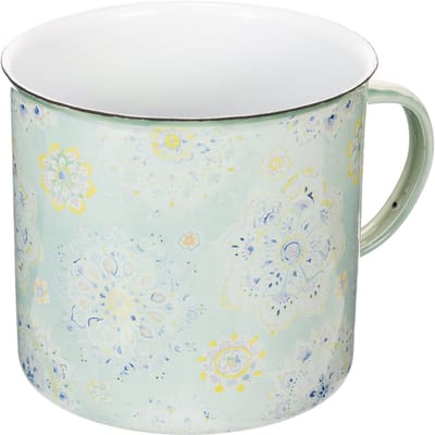 Decoratieve mok, plantenpot, mandala, geëmailleerd, Ø13cm H12cm