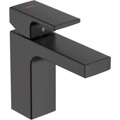 hansgrohe Vernis Shape - Wastafelmengkraan - Ééngreeps bediening - Met trekwaste - 100mm maat - Mat Zwart
