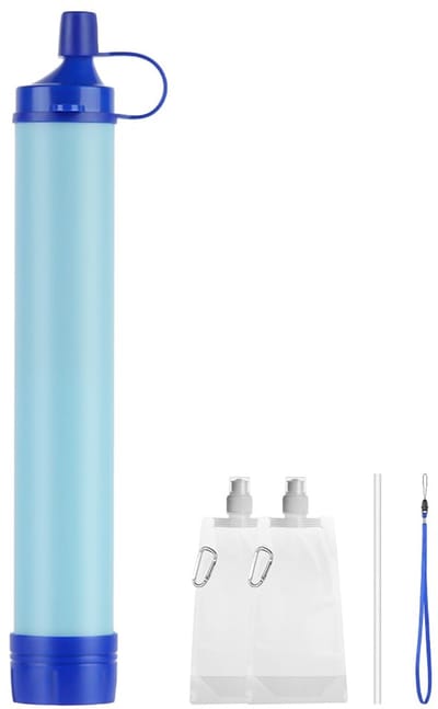 Waterfilter voor buiten, 1 stuk Persoonlijk overlevingsfilter, rietje, waterfilter, nooduitrusting, waterzuiveraar voor kamperen, wandelen, klimmen en backpacken - Cyslmuk®