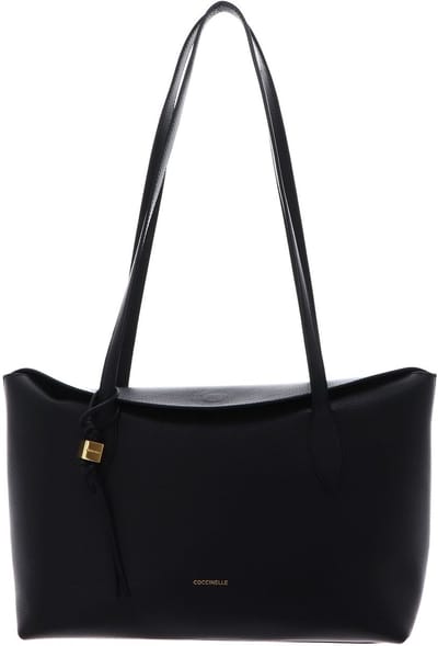 COCCINELLE Leren schoudertas Thess Handbag Grained Leather Noir zwart