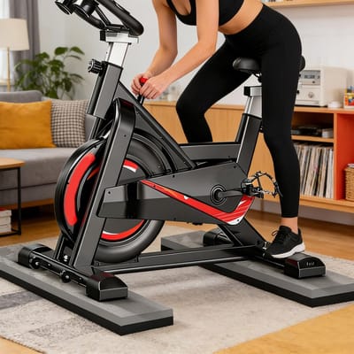 Fietsmat - Vloerbeschermer - Thuis trainen - Dikke demping - 2 stuks - Zwart grijs
