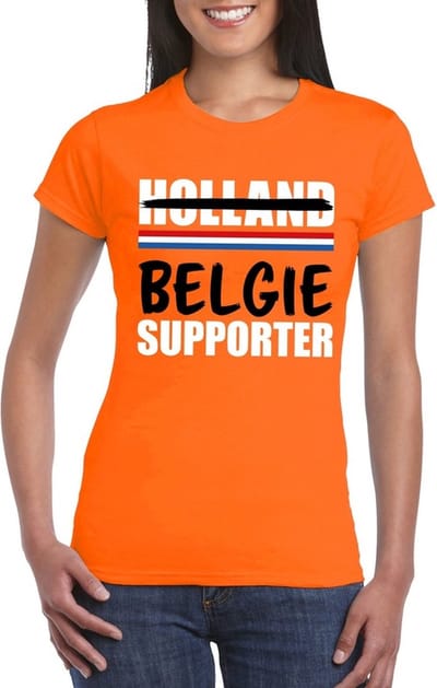 Oranje Belgie shirt voor teleurgestelde Holland supporters - Belgie supporter t-shirt S
