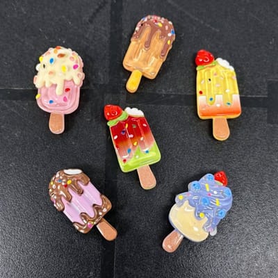 TLVX 6 stuks Kleine 3D ijsjes Magneten / Leuke Koelkastmagneten Ice Cream / Sterke Foto Magneet / Vrolijke Speel- en Leer Magneetjes / School / Whiteboard / Decoratief / Boodschappenlijst / Notitie / Memo bord / Kantoor / Schoolbord / Magnetisch