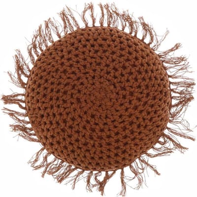 Unique Living - Kussen Tufo 45cm Ø Leather Brown