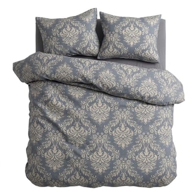 HappyNest - Dekbedovertrek - 2 persoons - 200x200 cm + met 2 Kussenslopen - 60*70 cm - Lichtblauw met Bloemenpatroon