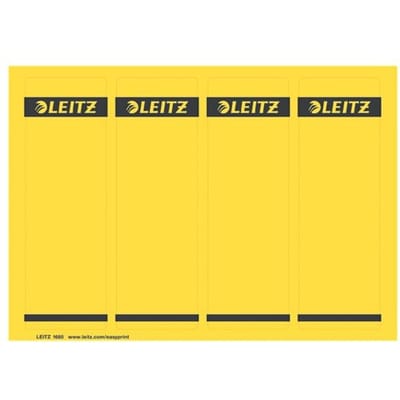 LEITZ® rugetiketten kort, via pc beletterbaar, rugbreedte 80 mm, zelfklevend, 100 st., geel