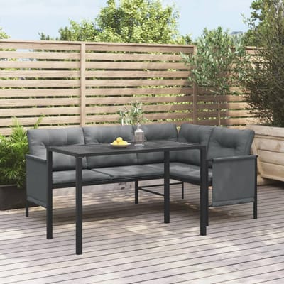 vidaXL - Tuintafel - 110x54x70 - cm - staal - antracietkleurig