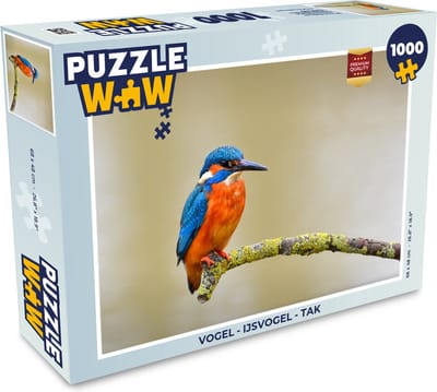 Puzzel Vogel - IJsvogel - Tak - Legpuzzel - Puzzel 1000 stukjes volwassenen