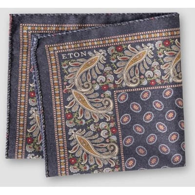 Eton Pochet Double-Face Fantasy Blauw / male
