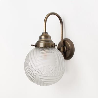 Wandlamp Nouveau Romance Geëtst Meander Brons - Art Deco Trade