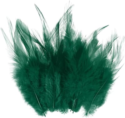Set van 300 natuurlijke pluizige veren voor knutselen, bruiloften en dromenvangers - Donkergroen, 8-15 cm, ideaal voor DIY decoraties