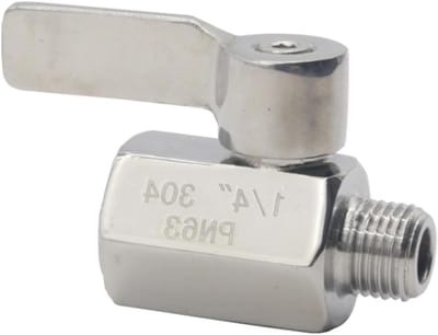 Kogelkraan Roestvrij Staal - Mini Klep Afsluiter - Leidingwater Sturen - Explosiebestendig Ontwerp - DN8 1/4 " - Zilver