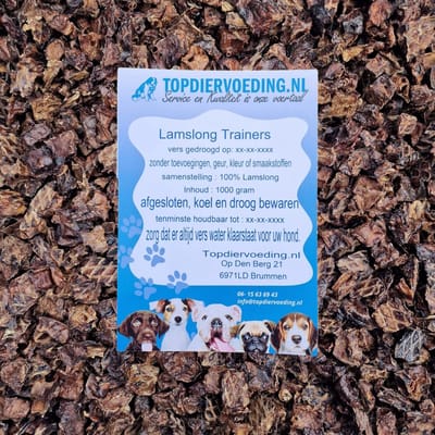 Lamslong Trainers - Hondensnack - 1000 gram - Vers gedroogd