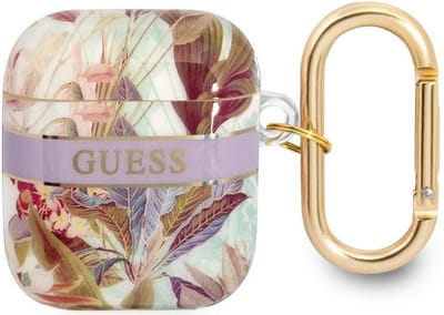 GUESS GUA2HHFLU AirPods cover purple/purple Flower Strap Collection