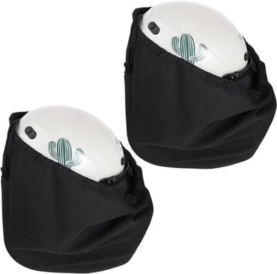 2 stuks helmtas microvezel skikap opbergzakken met trekkoord - lichtgewicht en opvouwbaar - voor motorfiets en fiets - zwart
