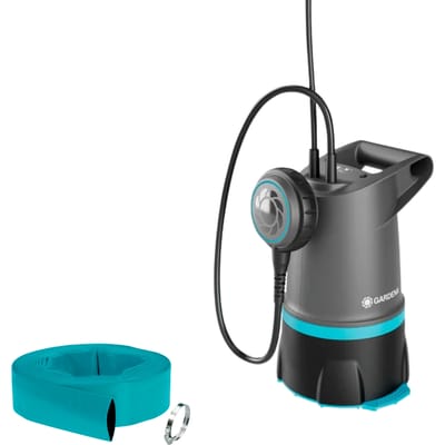 GARDENA Dompelpomp Helder-/Vuilwater 20000 Basic – 20.000 liter/uur – 0,9 bar met platte slang