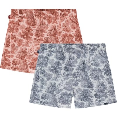 Pockies heren giftbox 2P wijde boxershorts scenic rood & blauw