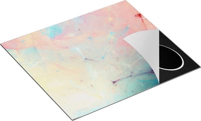 Chefcare Inductie Beschermer Abstracte Kunst - Rood Blauw Geel - 60x50 cm - Afdekplaat Inductie - Kookplaat Beschermer - Inductie Mat