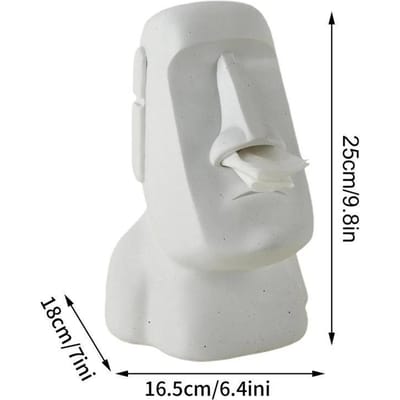 1 stuks Moai Tissuebox Paaseiland Rotsbeeld Persoonlijkheid Steen Beeld Huis Tissuehouder Servetdoos
