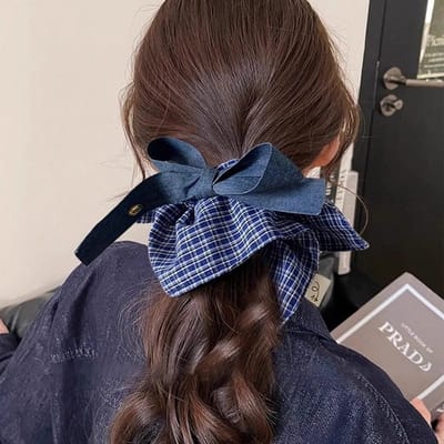 Haarelastiek - Haaraccessoire - Scrunchie voor dames - Ins haarbloem - Extra groot haarelastiek voor knot - Hoogwaardig haaraccessoire - 20 cm-vorm-16