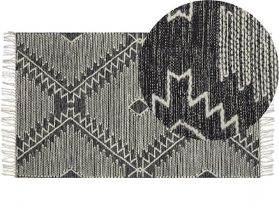 ARBAA - Laagpolig vloerkleed - Gebroken wit - 80 x 150 cm - Katoen